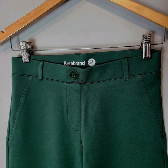 Betabrand Womens Classic Bootcut Dress Yoga Pants Dark Green Size XSP Petite - Picture 2 of 6
